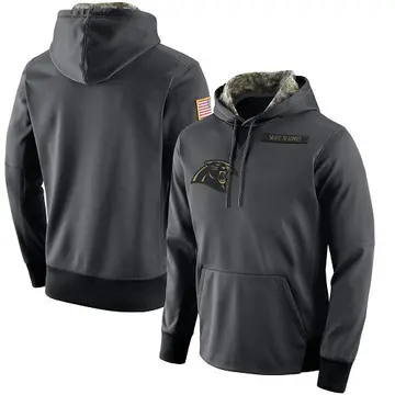 Anthracite Men's Carolina Panthers Salute to Service Player Performance Hoodie