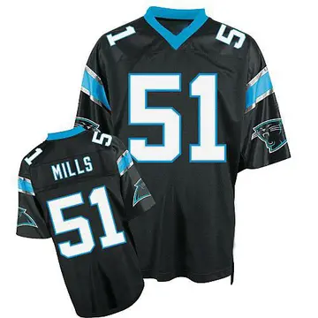 Black Men's Sam Mills Carolina Panthers Authentic Mitchell And Ness Throwback Jersey