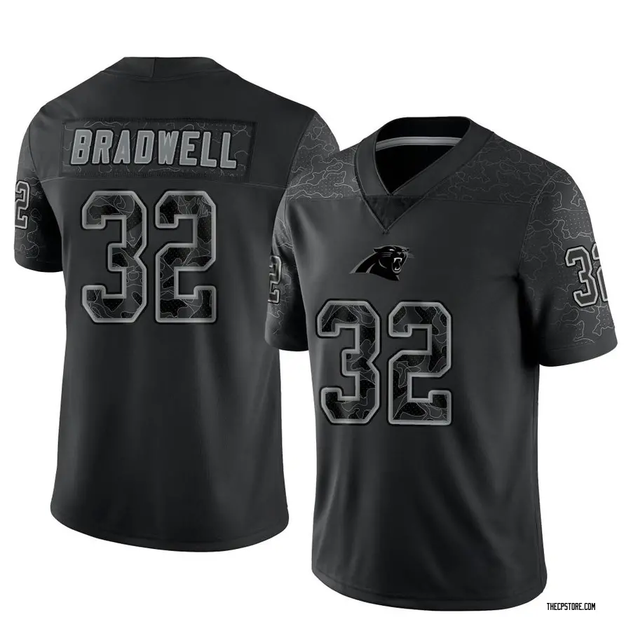 Black Youth Darius Bradwell Carolina Panthers Limited Reflective Jersey