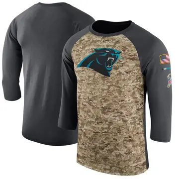 Camo/Anthracite Men's Carolina Panthers Legend Salute to Service 2017 Sideline Performance Three-Quarter Sleeve T-Shirt